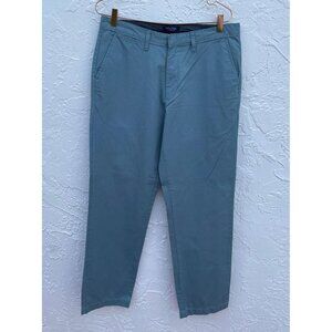 Nautica Classic Fit Mens Flat Front Straight Leg Pants Blue Sz 32W/32L